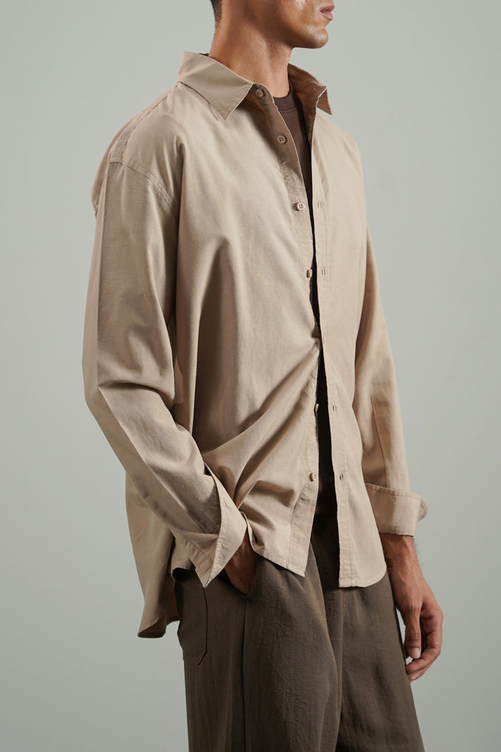 SLUB SHIRT WITH LINEN