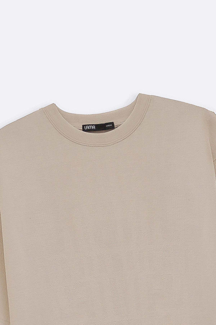 BEIGE CLASSIC TEXTURED TEE