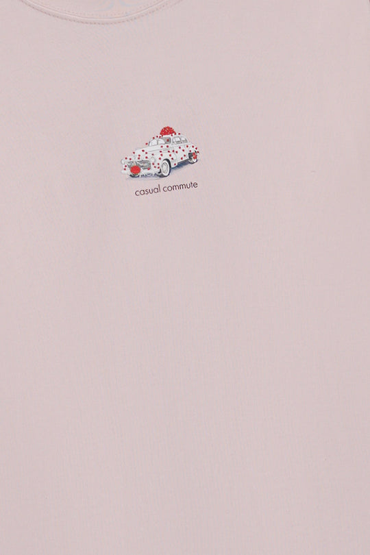 LIGHT PINK CASUAL COMMUTE TEE