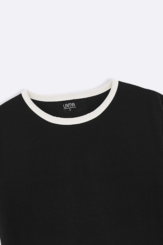 BLACK CONTRAST TEE