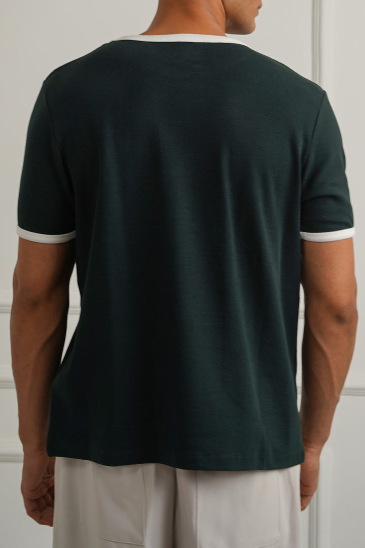 DARK GREEN CONTRAST TEE