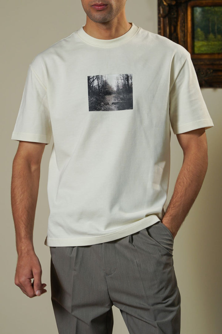 IVORY VINTAGE PRINT TEE