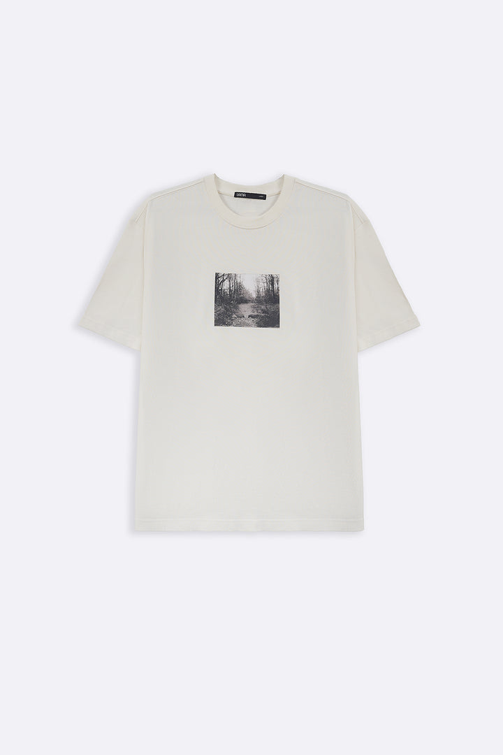 IVORY VINTAGE PRINT TEE