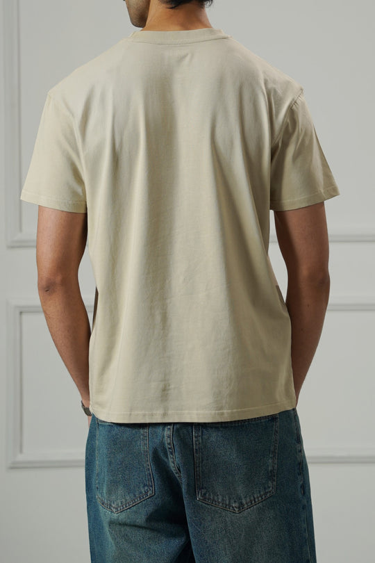 BEIGE ESSENTIAL CREW NECK TEE