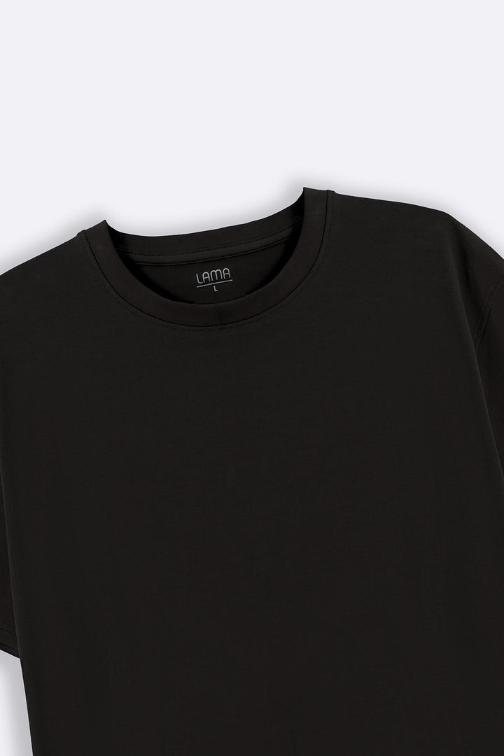 BLACK ESSENTIAL CREW NECK TEE