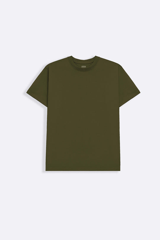 DARK OLIVE ESSENTIAL CREW NECK TEE