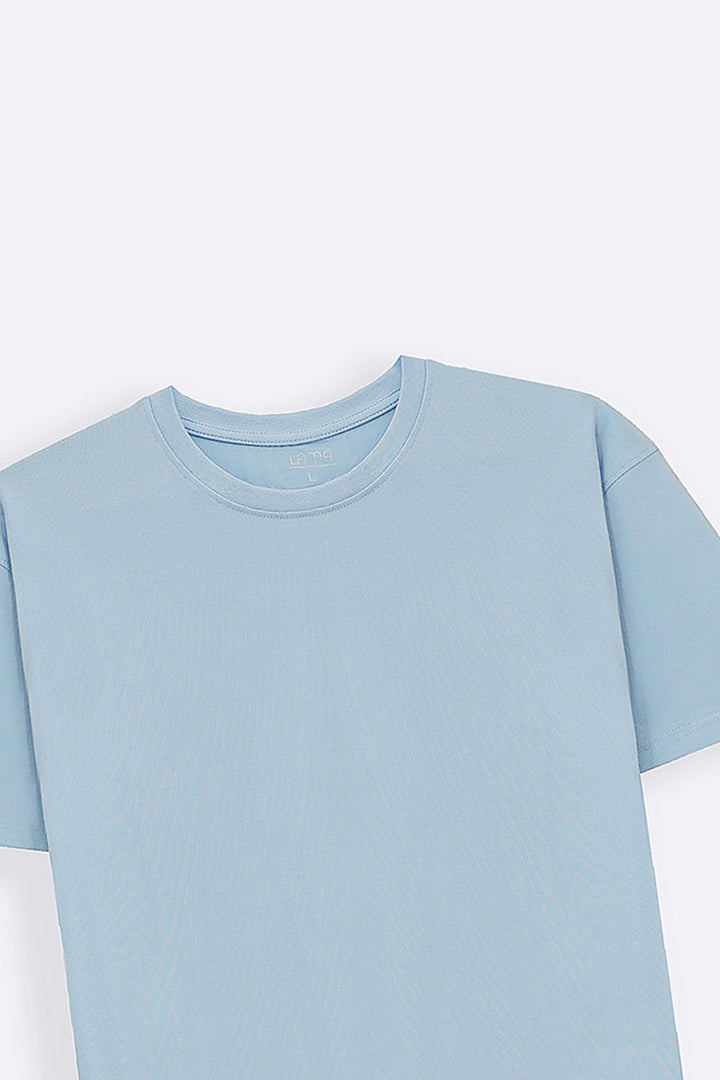 LIGHT BLUE ESSENTIAL CREW NECK TEE