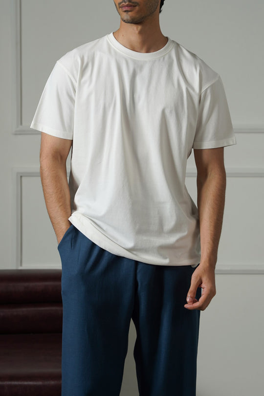 WHITE ESSENTIAL CREW NECK TEE