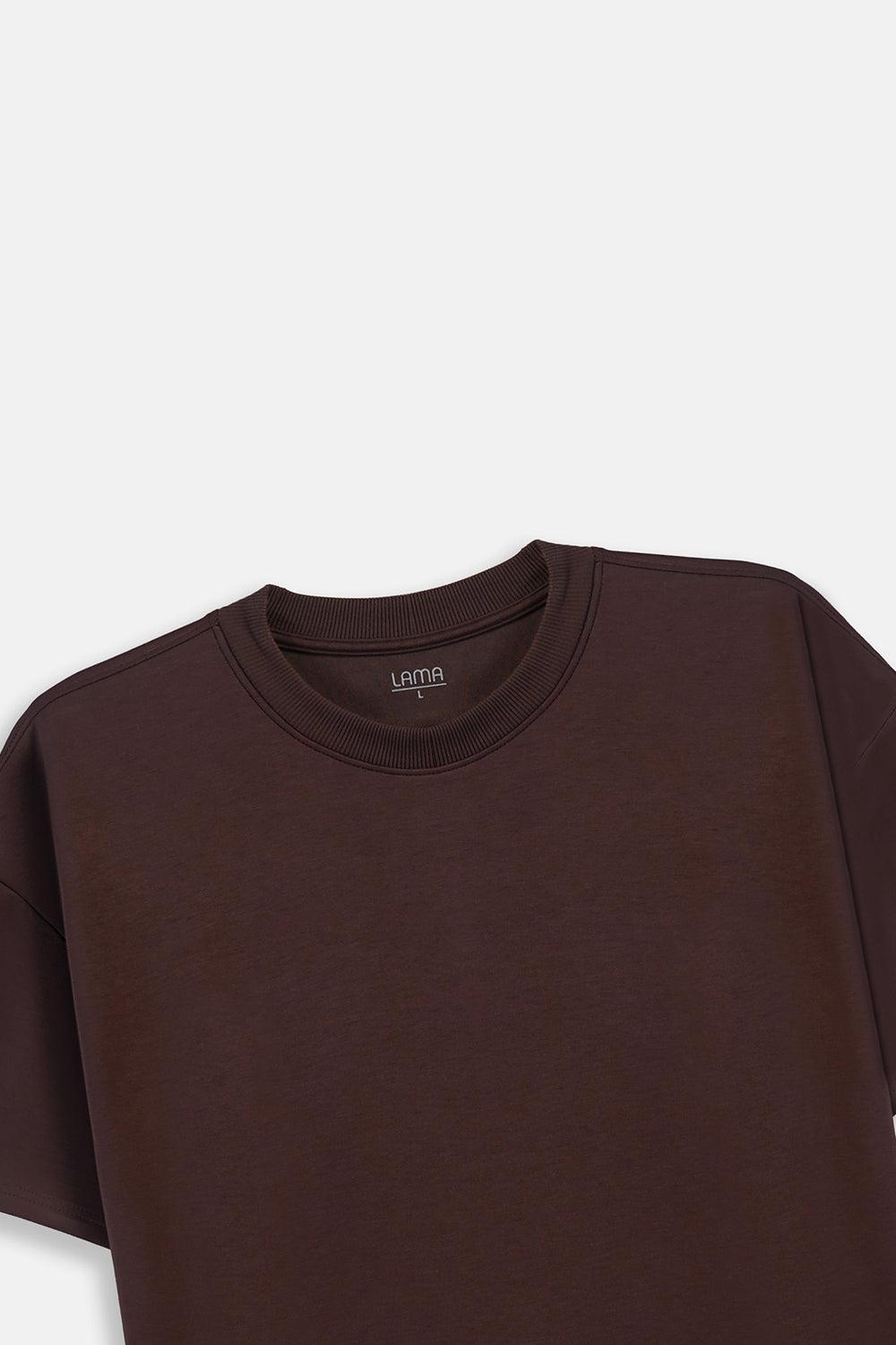 DARK BROWN BASIC RIBBED TEE