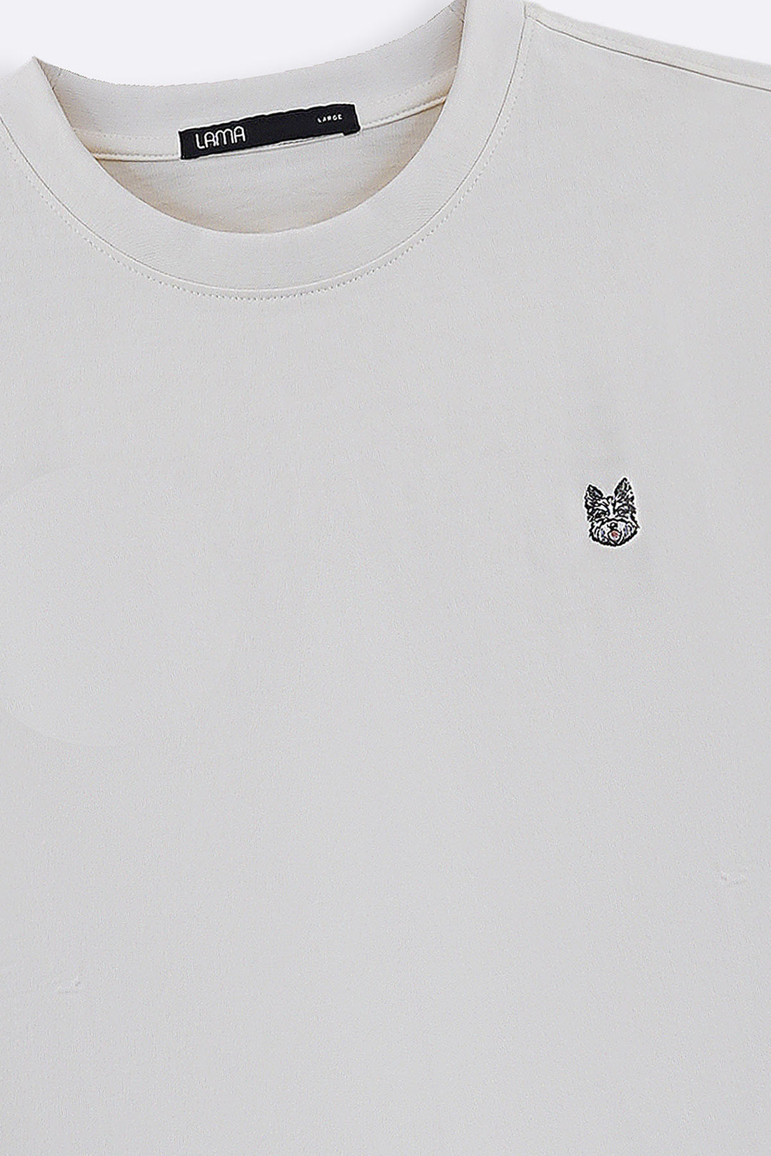 WHITE EMBROIDERED LOGO TEE
