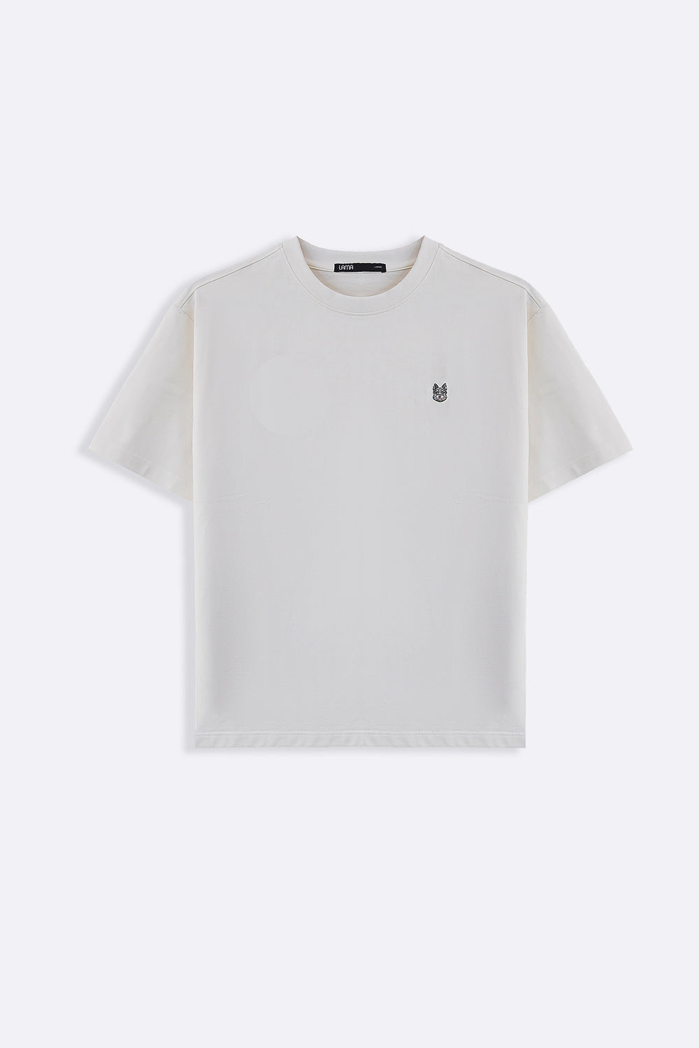 WHITE EMBROIDERED LOGO TEE