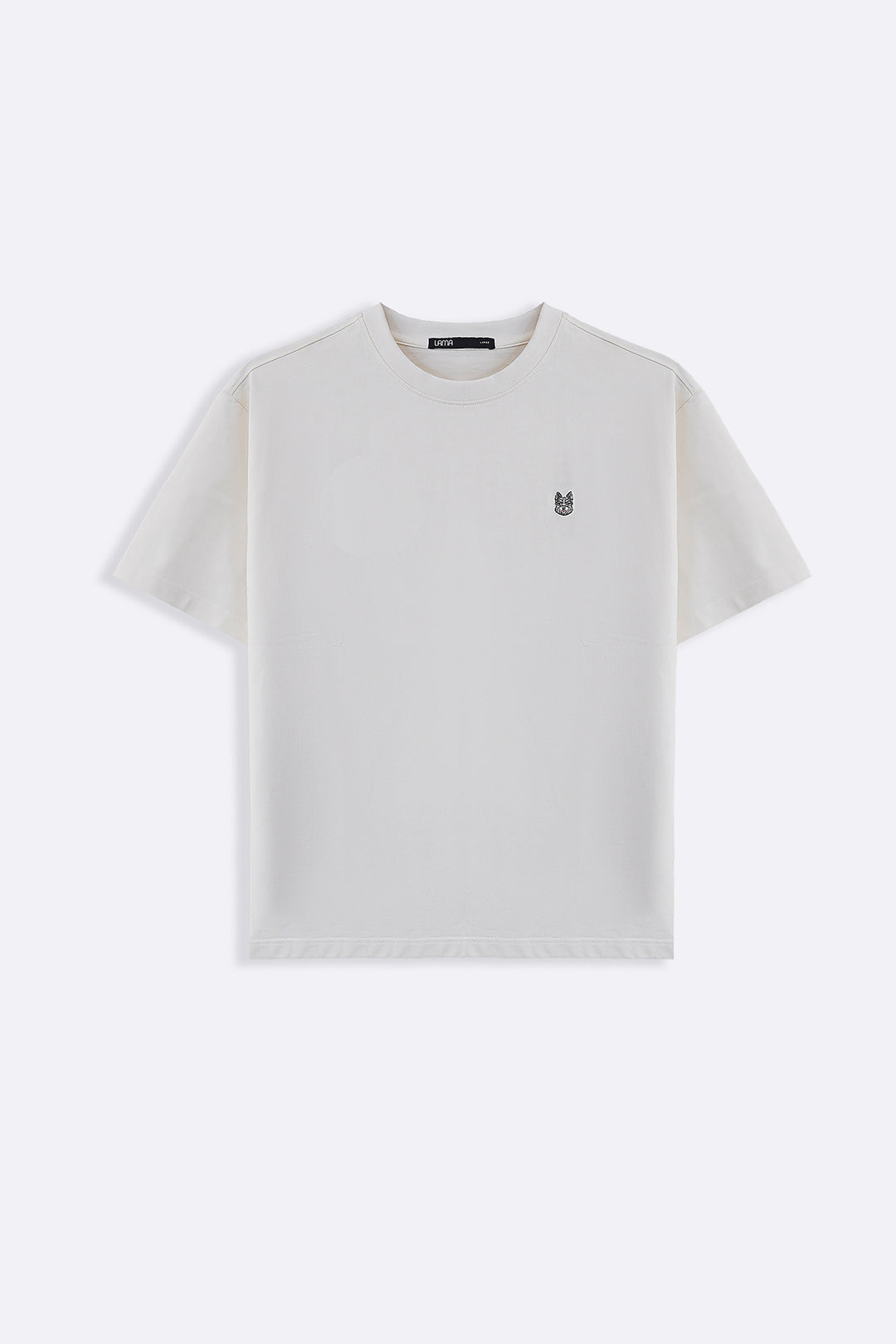 WHITE EMBROIDERED LOGO TEE