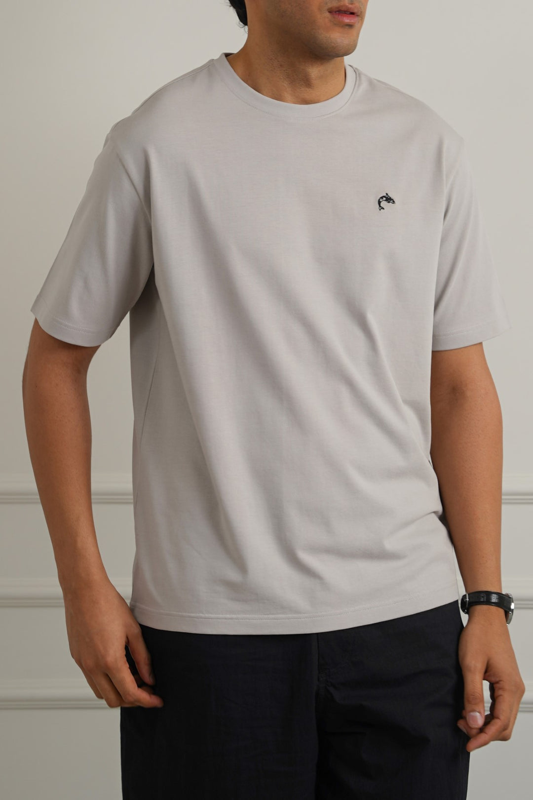 LIGHT GREY DOLPHIN TEE