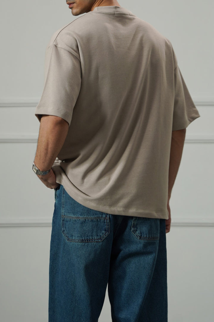 SAND OVERSIZED COTTON TEE