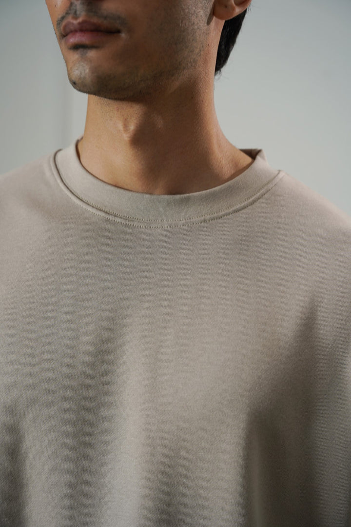 SAND OVERSIZED COTTON TEE