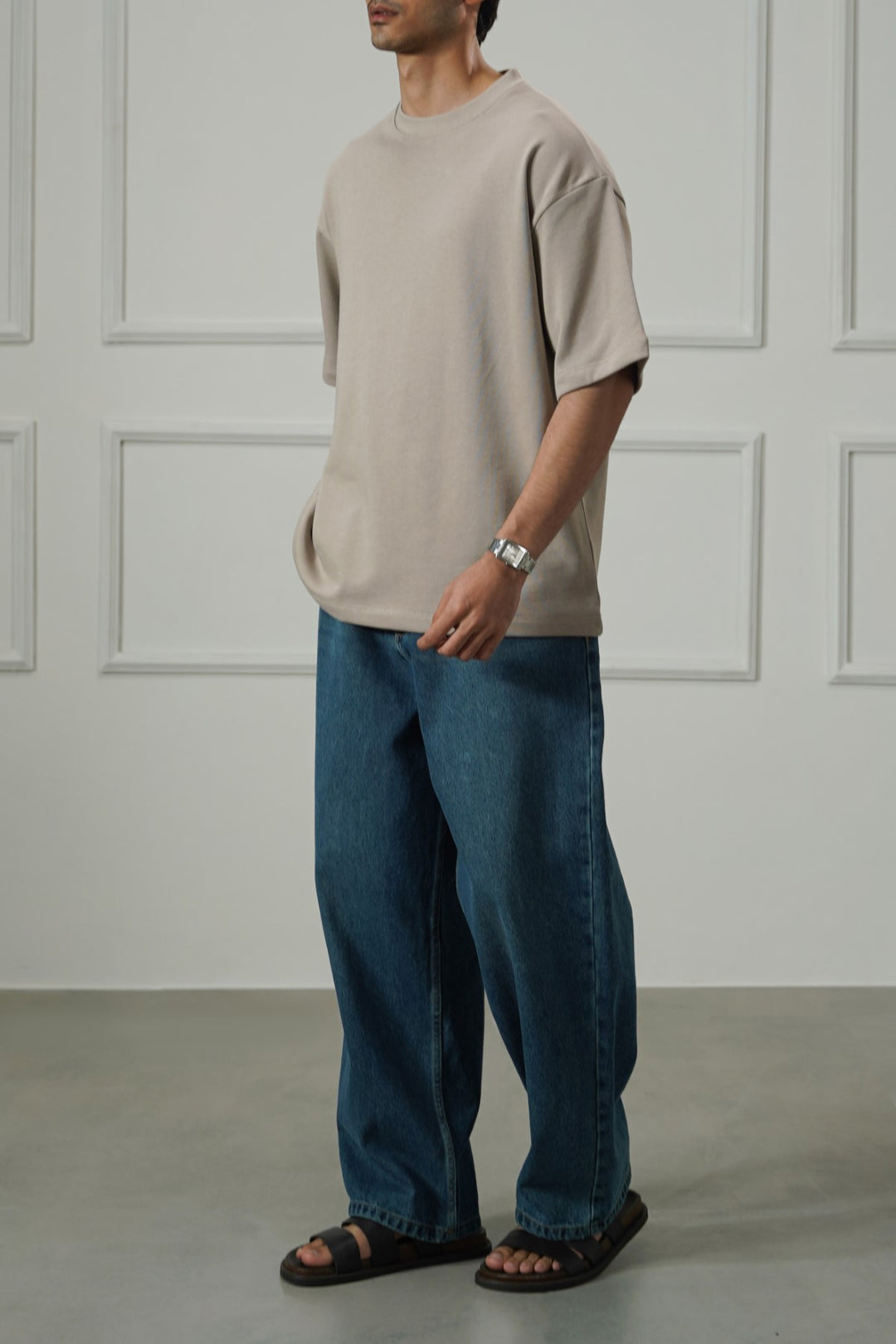 SAND OVERSIZED COTTON TEE