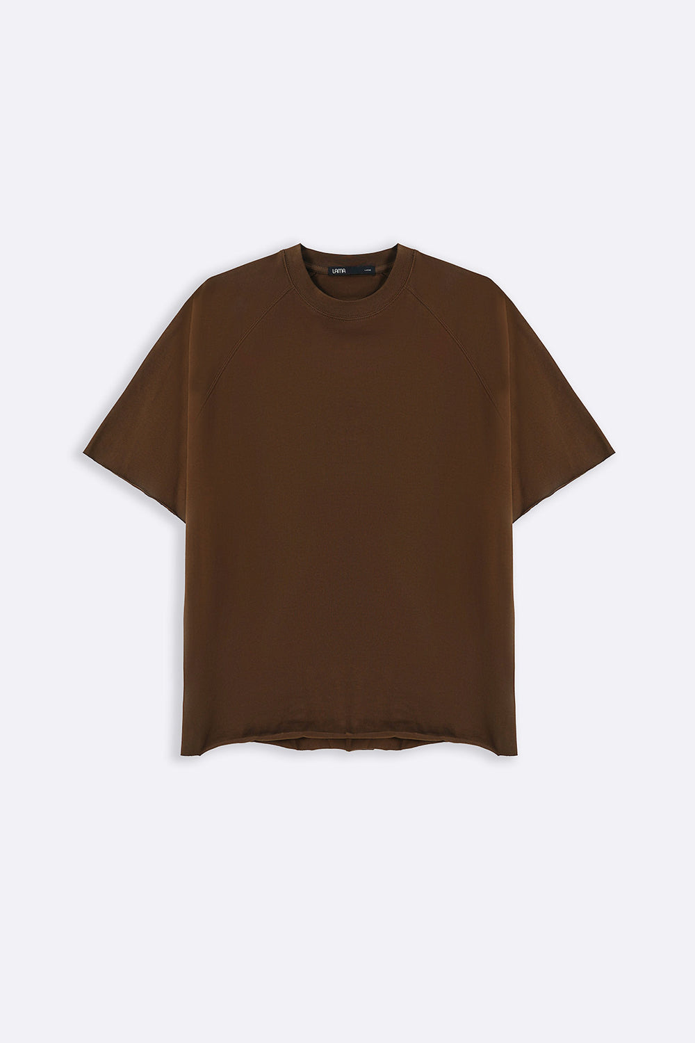 BROWN RAGLAN COTTON TEE