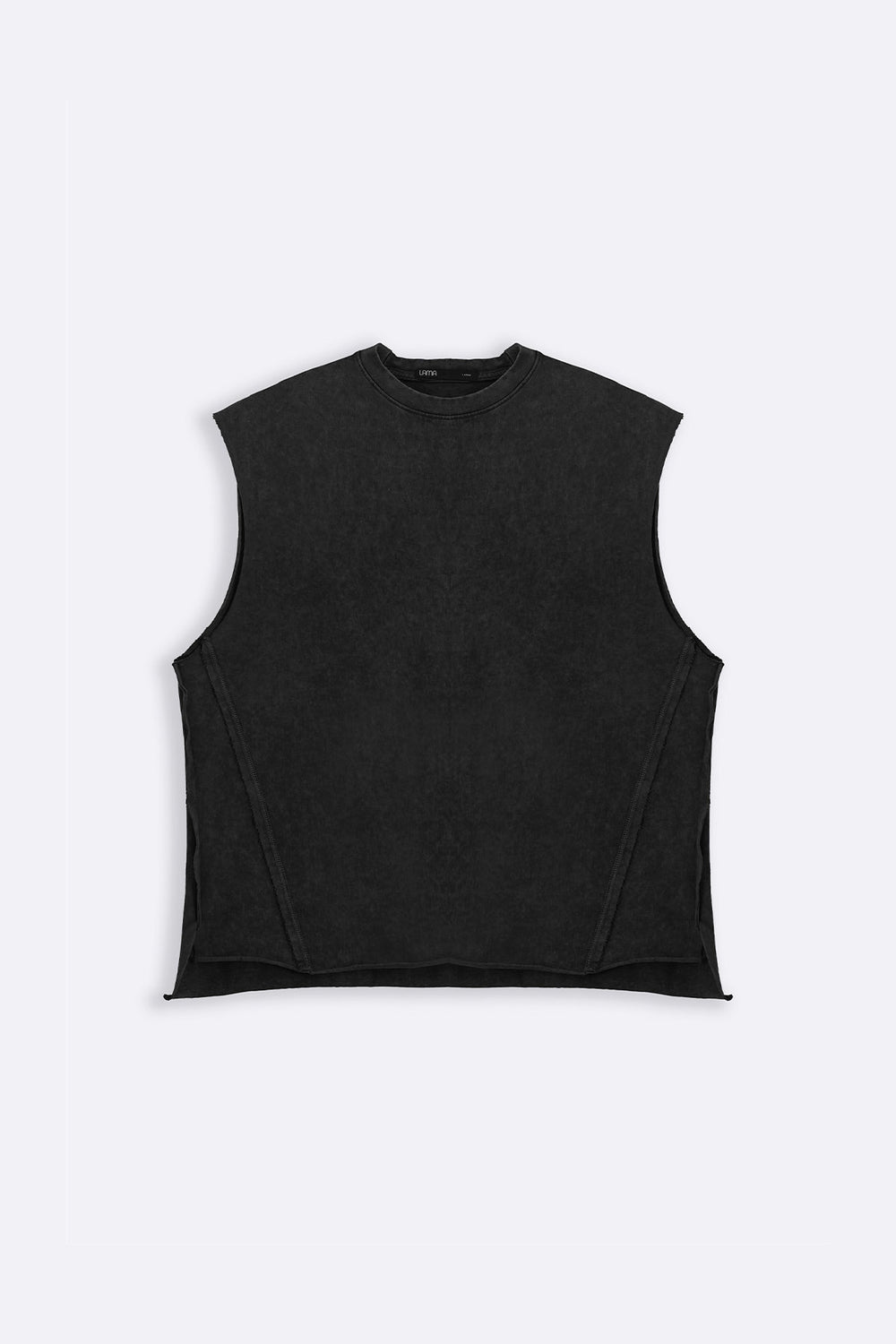 CHARCOAL WASHED EFFECT SLEEVELESS TEE