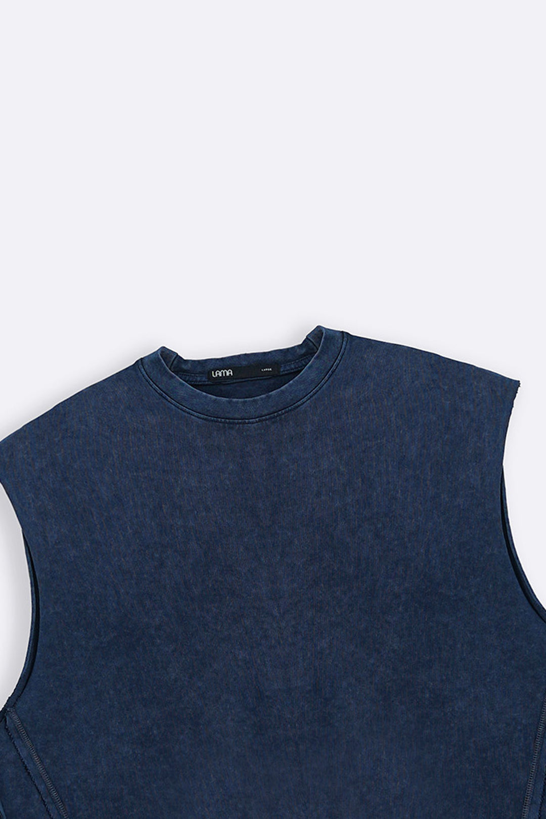 NAVY WASHED EFFECT SLEEVELESS TEE