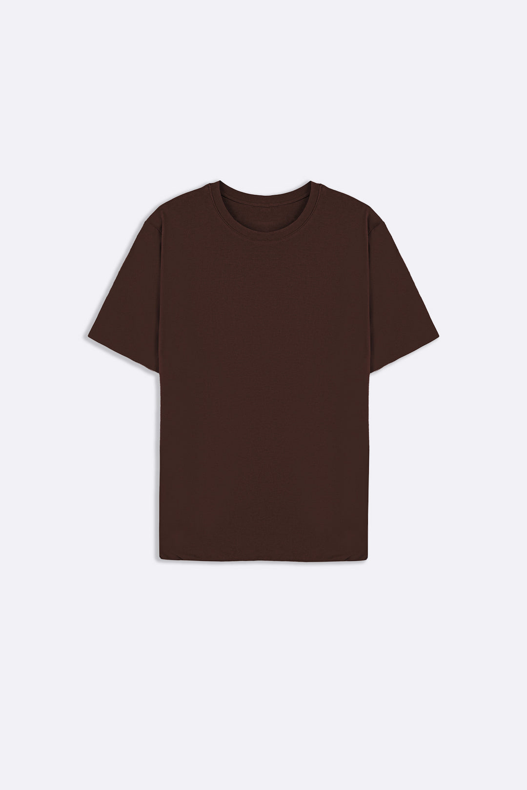 BROWN SEAMLESS DOUBLE-LAYERED TEE