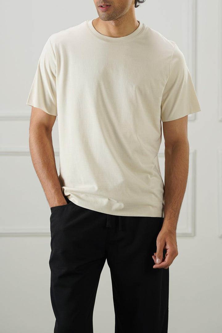 OFF WHITE SEAMLESS DOUBLE-LAYERED TEE