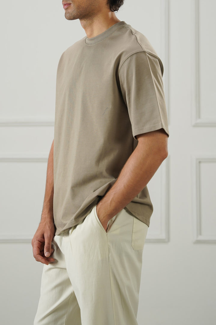 SAND SEAMLESS DOUBLE-LAYERED TEE