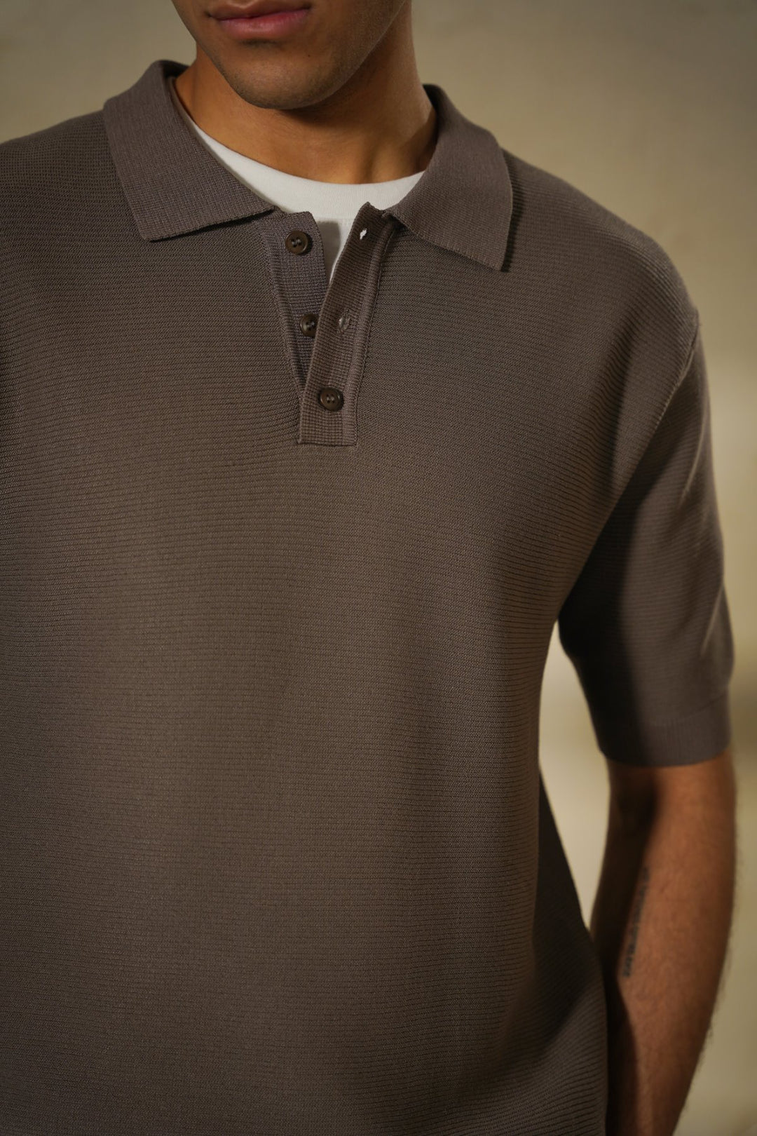 COFFEE TEXTURED POLO