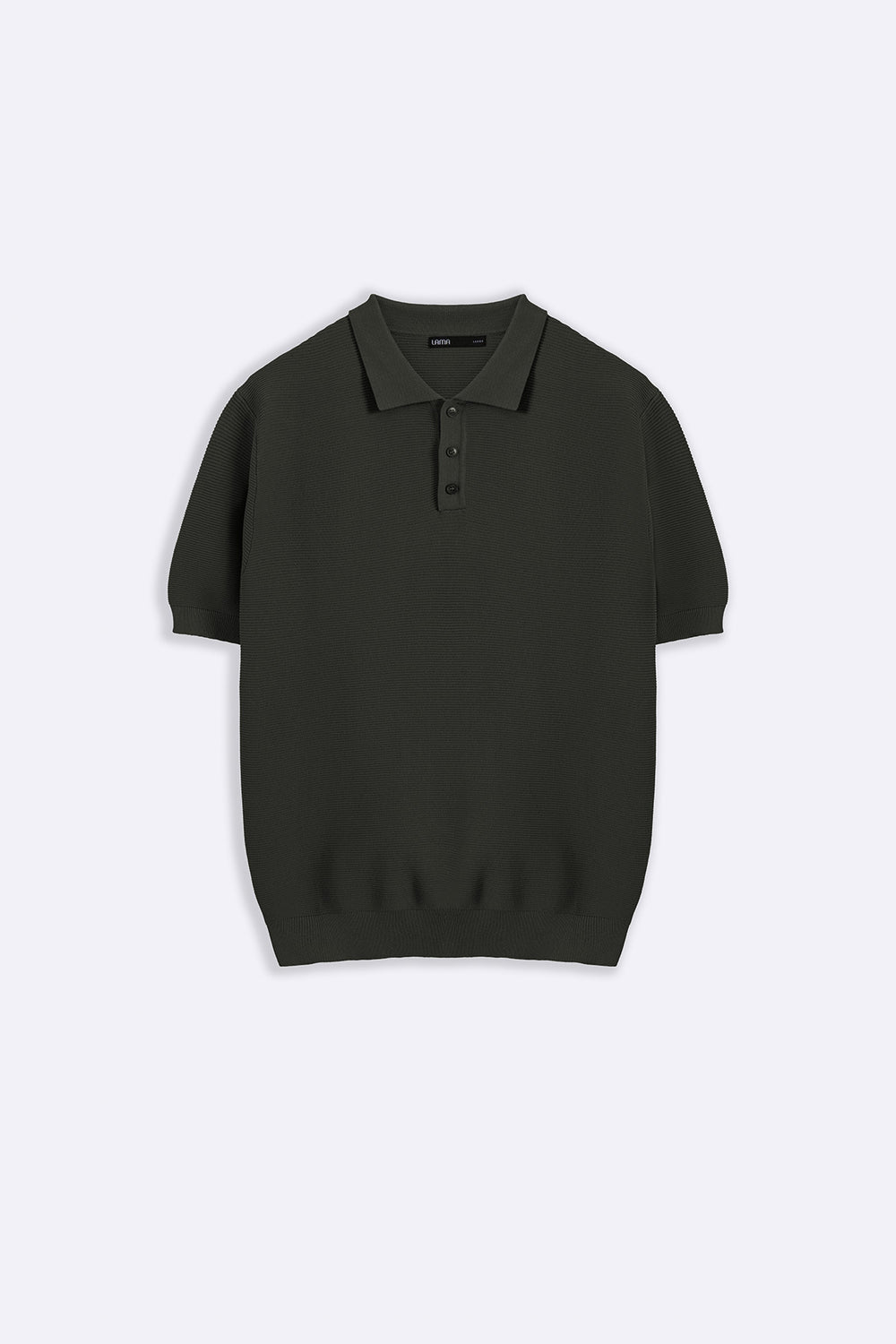 DARK GREEN TEXTURED POLO