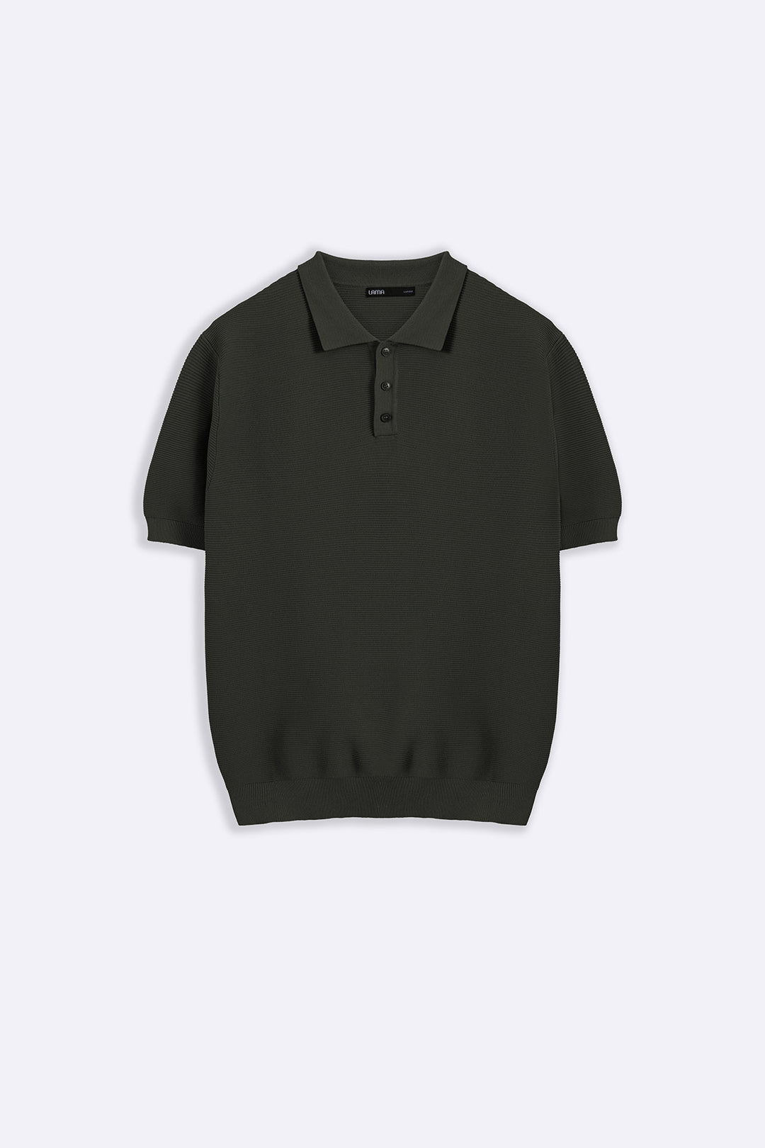DARK GREEN TEXTURED POLO
