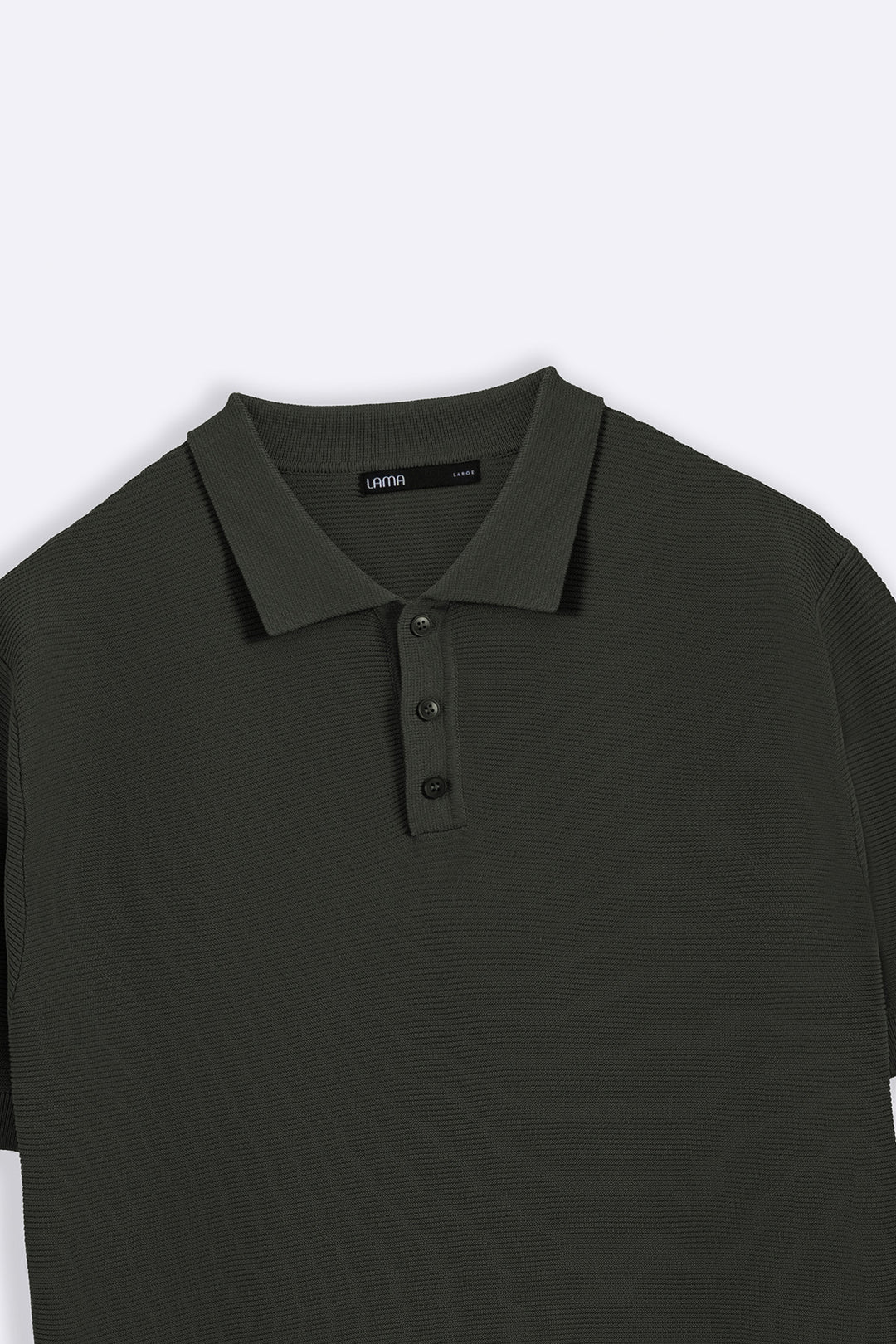 DARK GREEN TEXTURED POLO