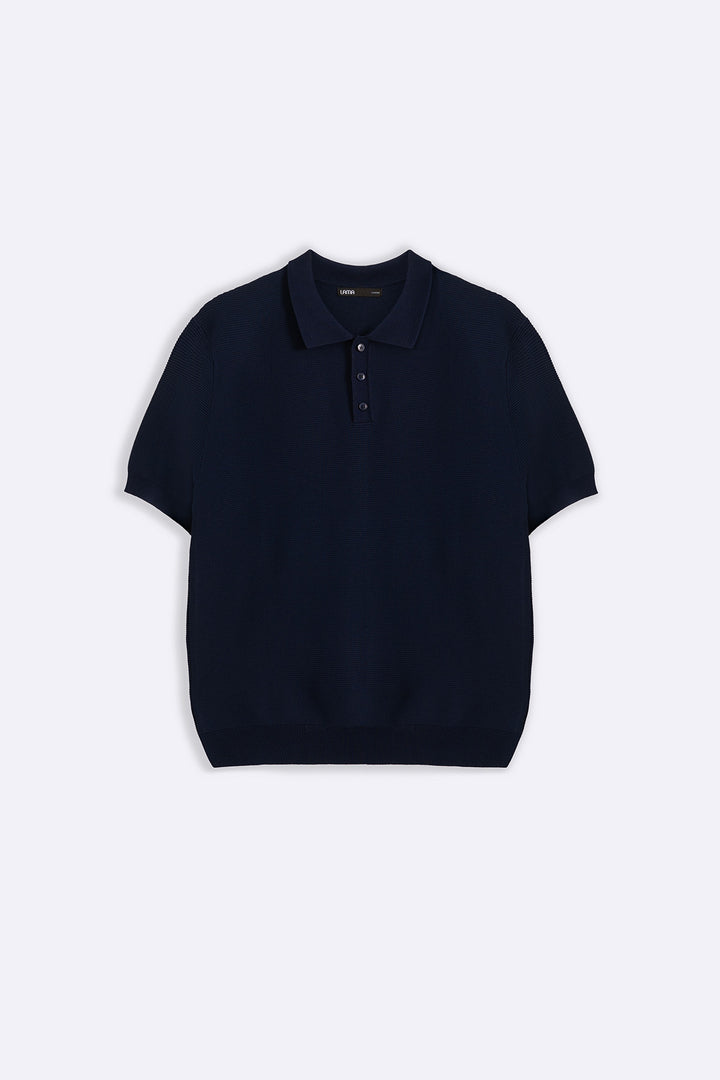NAVY TEXTURED POLO