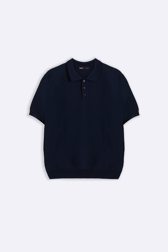 NAVY TEXTURED POLO