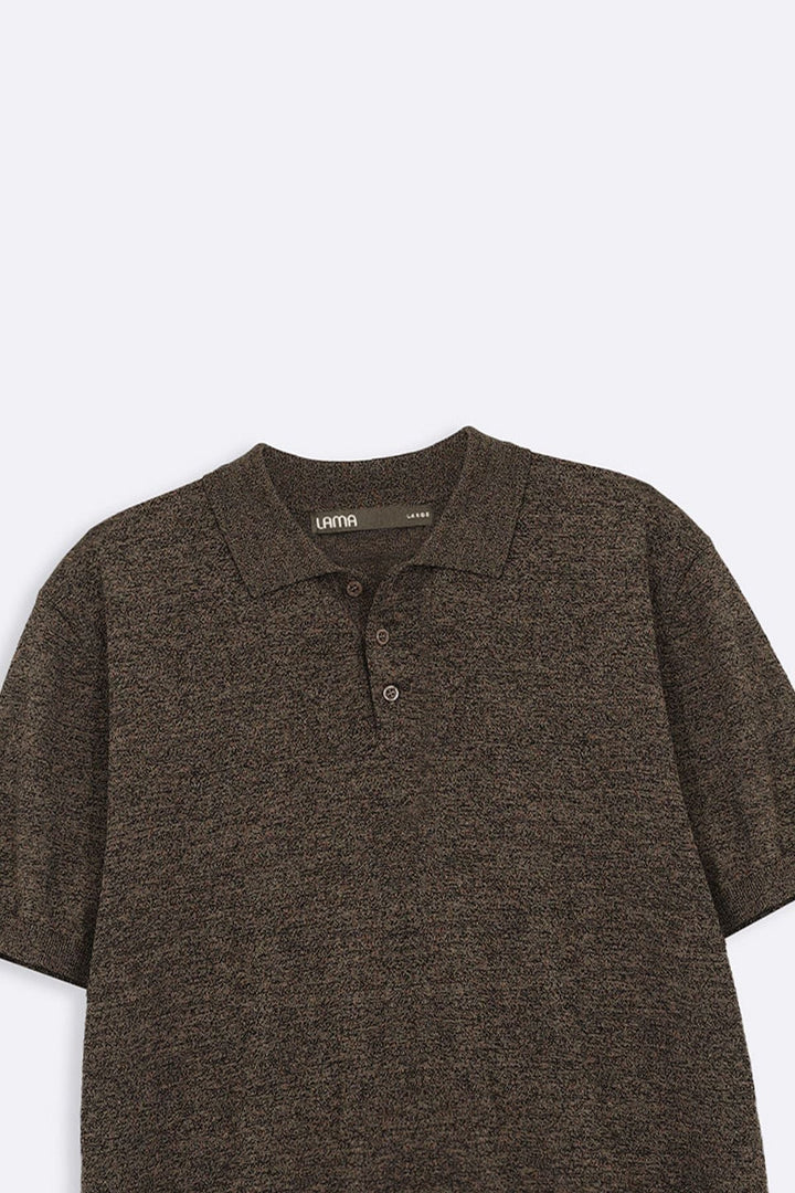 BROWN MELANGE EFFECT POLO