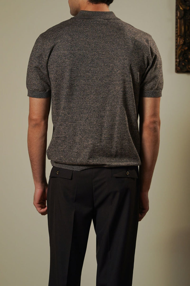 BROWN MELANGE EFFECT POLO