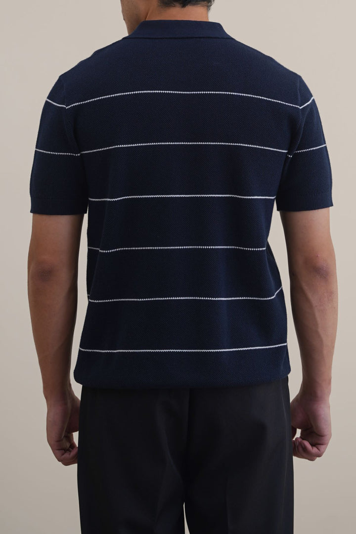 NAVY STRIPED POLO