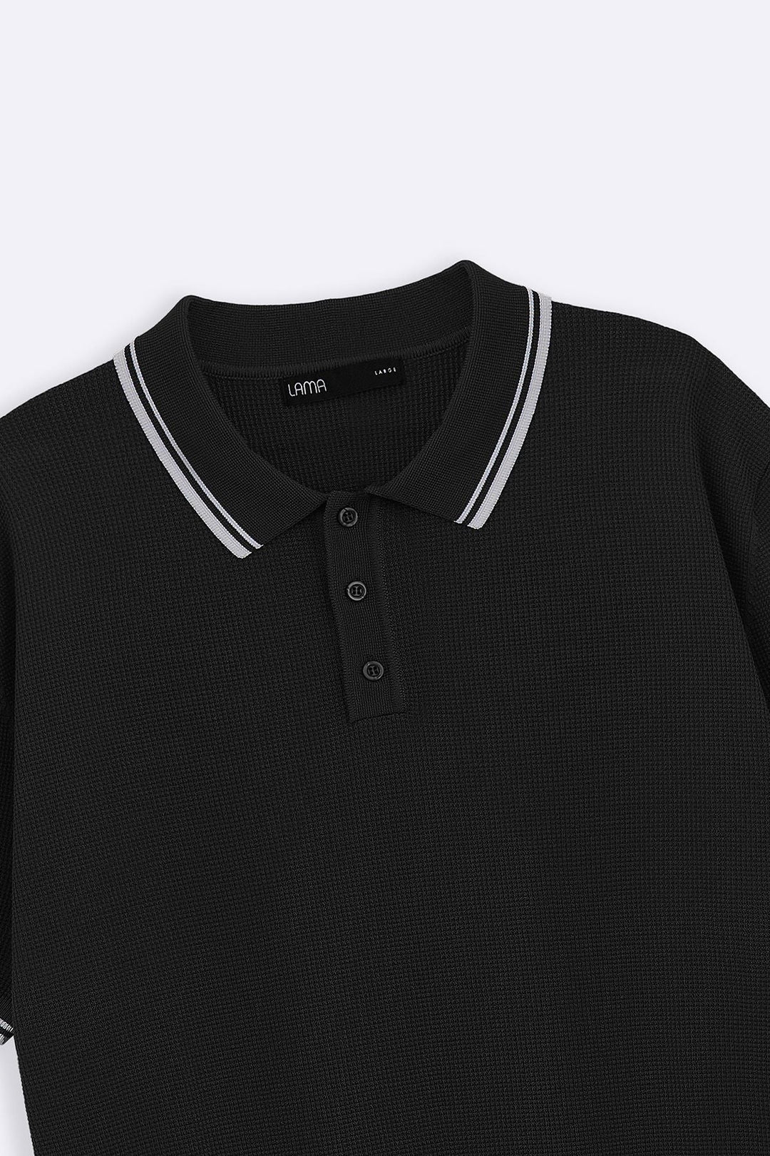 BLACK CONTRAST TIPPING POLO