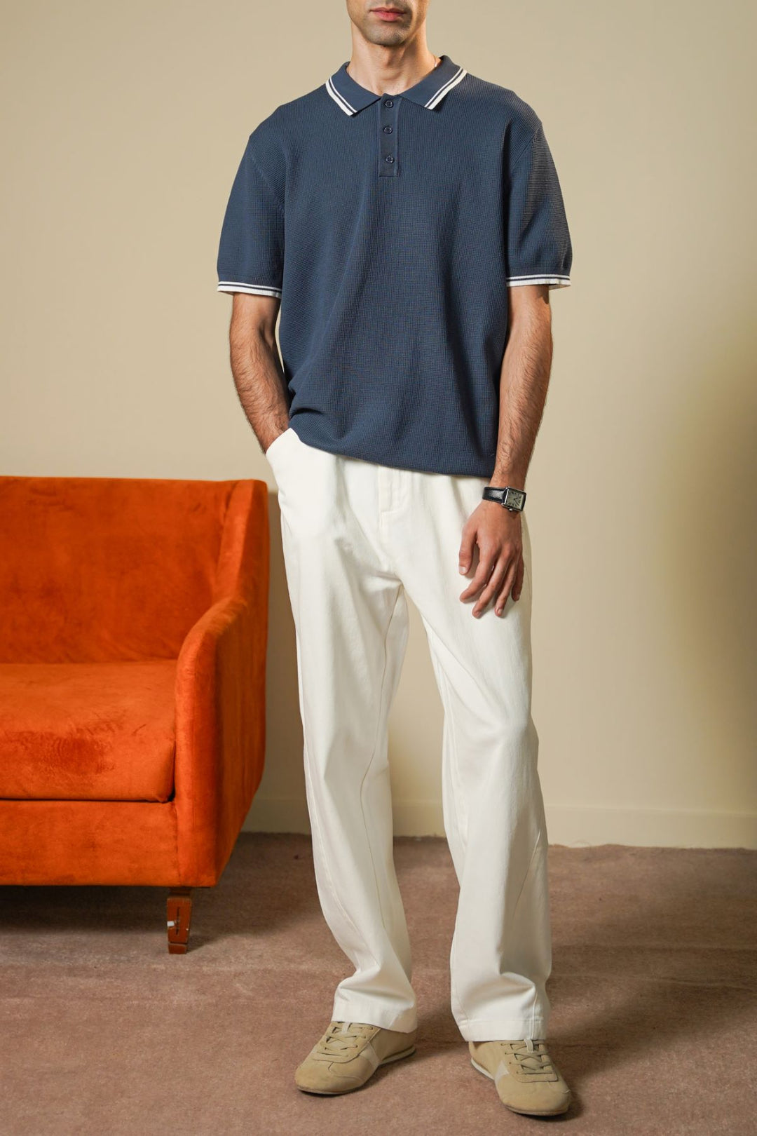 CONTRAST TIPPING POLO