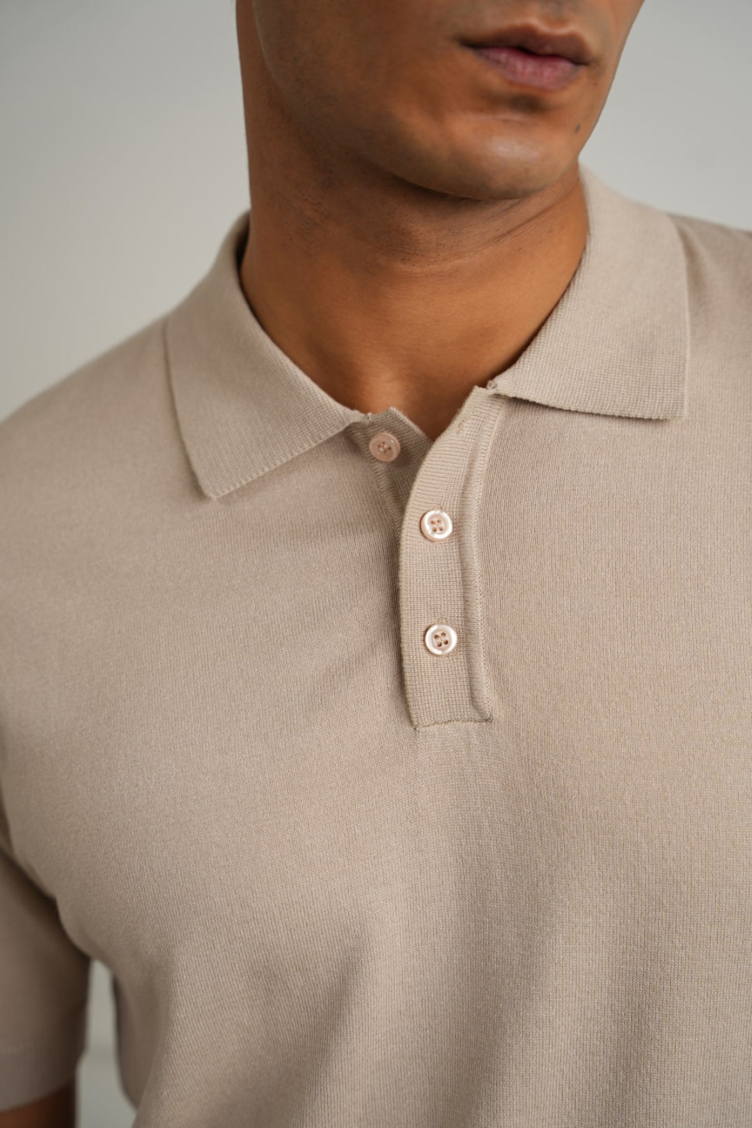 BEIGE CASUAL STRIPED TEE