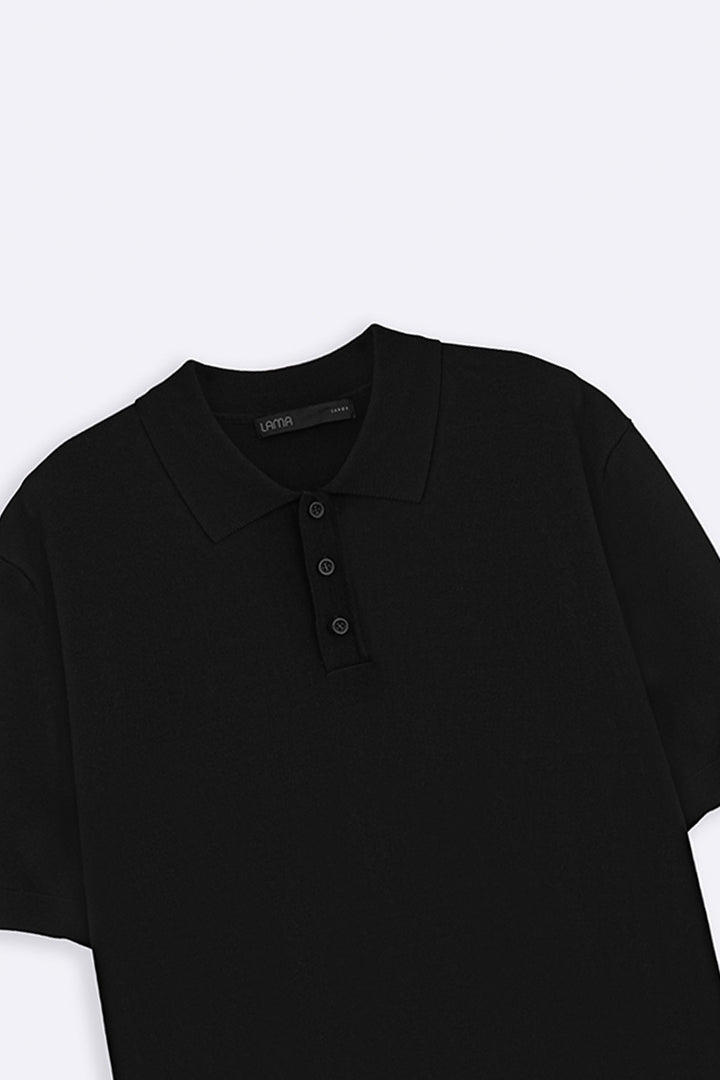 BLACK CASUAL STRIPED TEE