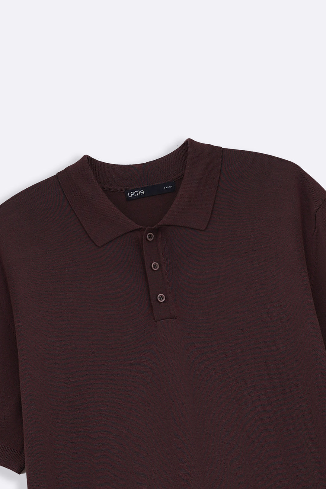 DARK BROWN CASUAL RIBBED POLO