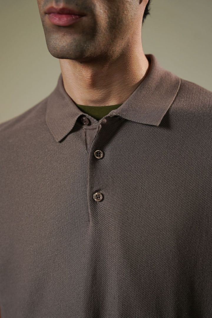 GREY ESSENTIAL POLO