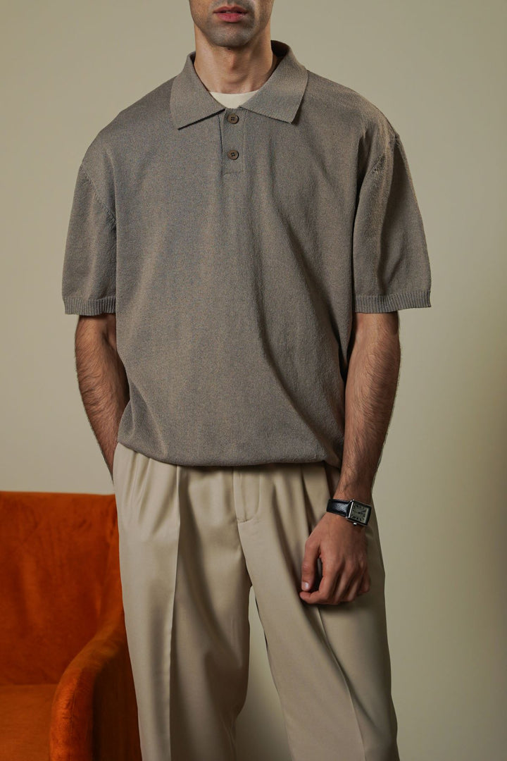 GREY ESSENTIAL POLO