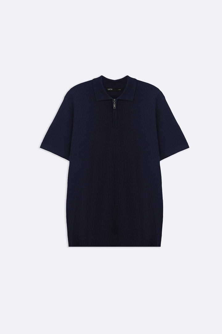 NAVY SOFT WEAVE POLO