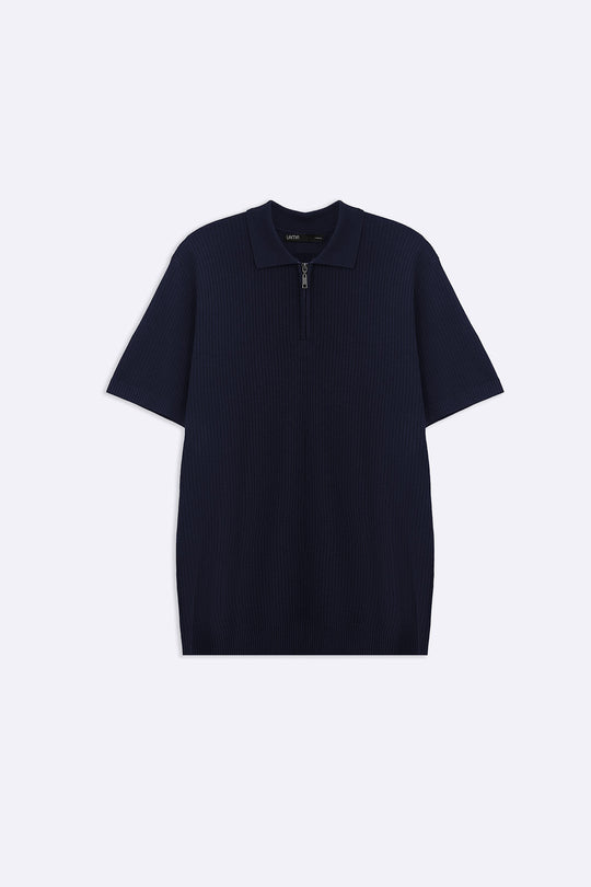NAVY SOFT WEAVE POLO