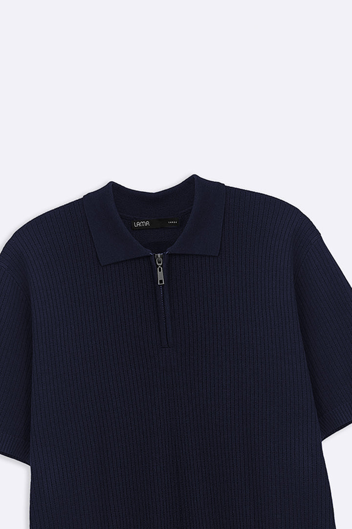 NAVY SOFT WEAVE POLO