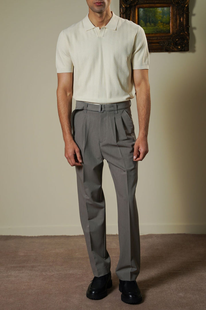 CREAM LUXE KNIT POLO