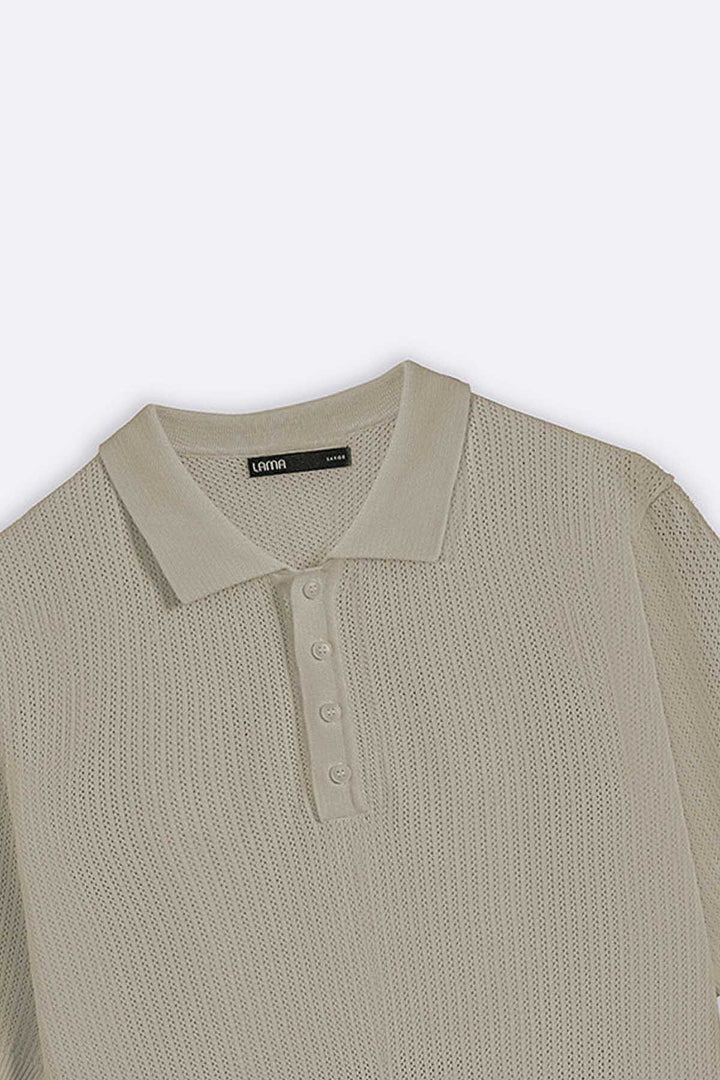 BEIGE TEXTURED POLO