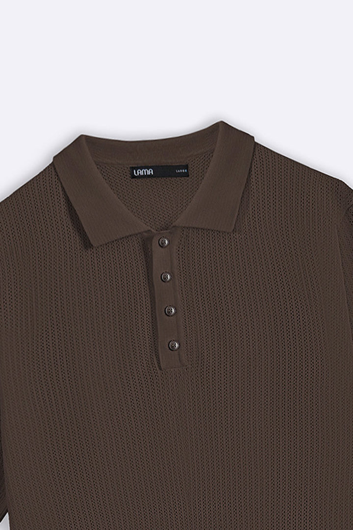 COFFEE TEXTURED POLO