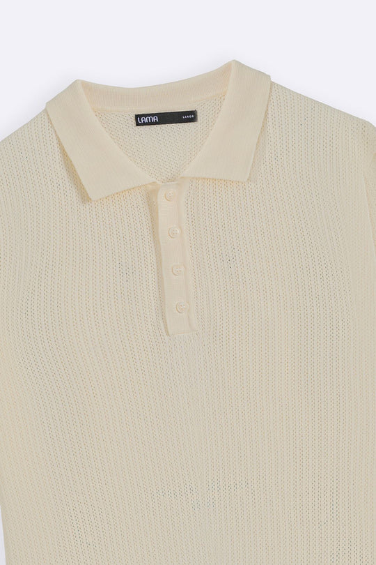OFF WHITE TEXTURED POLO
