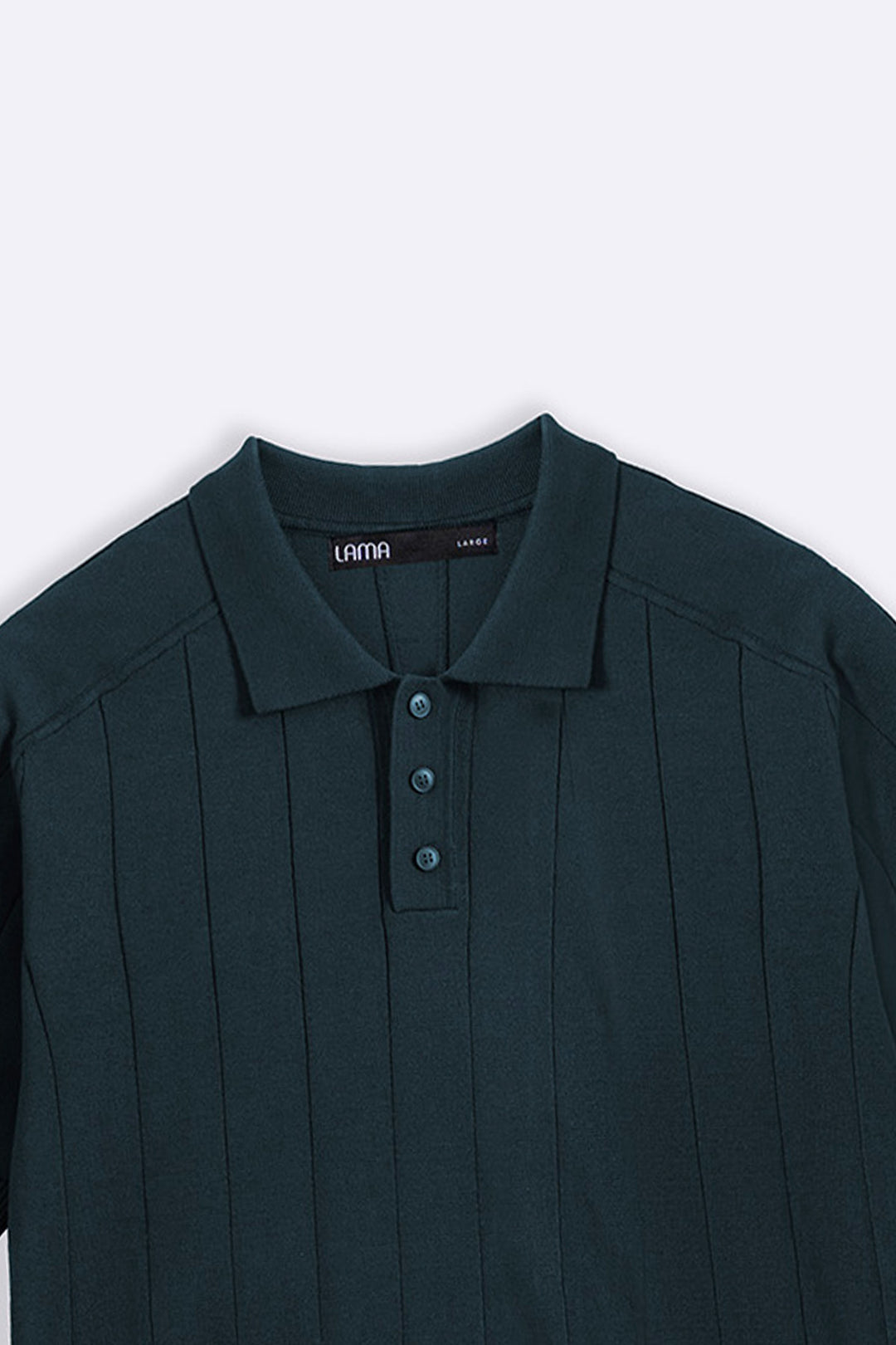 FOREST GREEN VERTICAL TEXTURED POLO
